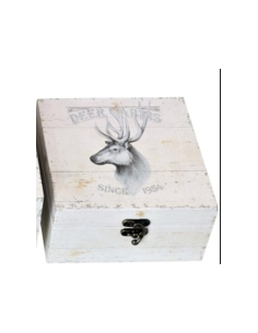 Coffre en bois cerf