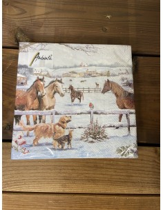 Serviettes papier chevaux...