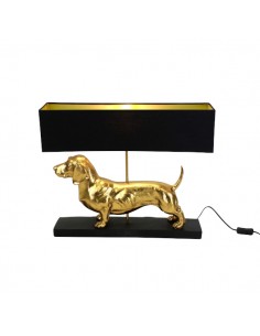 Lampe teckel doré