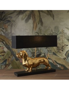 Lampe teckel doré 2