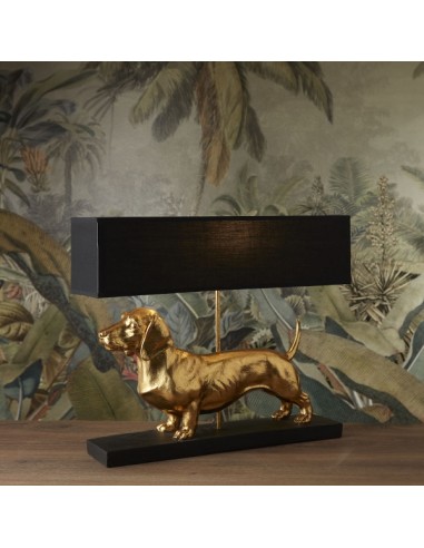 Lampe teckel doré