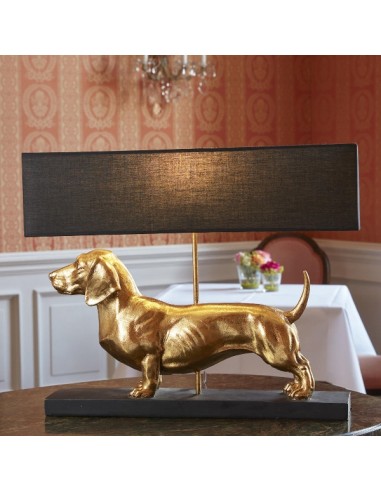 Lampe teckel doré