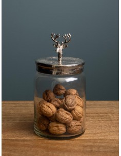 Bocal verre couvercle cerf