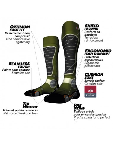 Chaussettes haute Hunting outlast Monnet