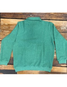 Sweat col boutonné vert 2