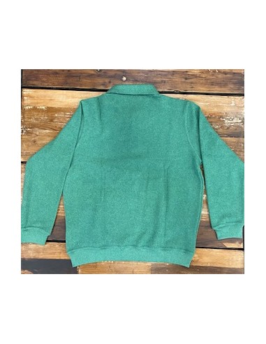 Sweat col boutonné vert