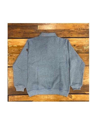 Sweat col boutonné bleu ciel