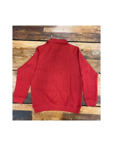 Sweat col boutonné rouge