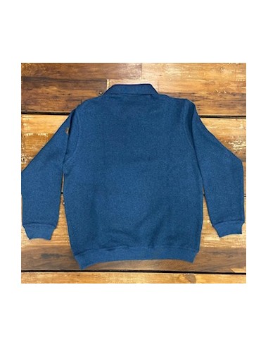 Sweat col boutonné bleu