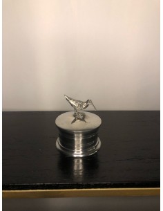 boite ronde becasse en étain