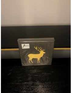 serviettes en papier cerf doré