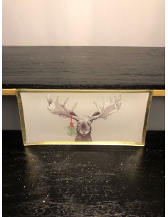 assiette rectangle élan noël