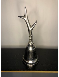 cloche bois de cerf argentée