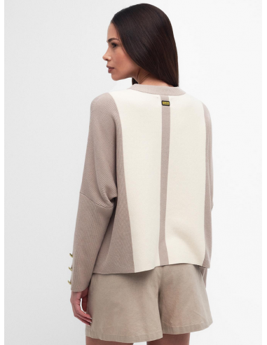PULL BARBOUR FEMME HAMILTON RAYE BEIGE