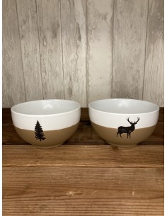 Set de 2 bols motifs cerf...