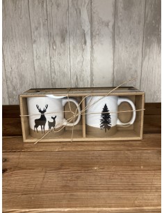 Set de 2 mugs motifs cerf...