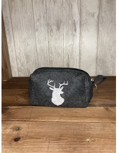 Trousse en feutrine grise...