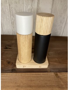 Sel et poivre en hévéa