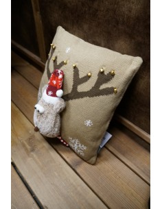 Coussin Élan Noël beige 2